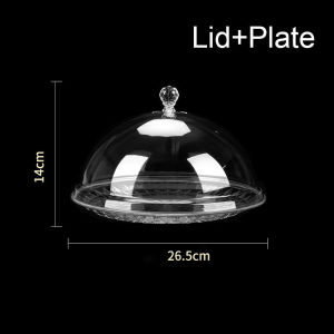 10inch Tudang saji tempat kue plastik transparan tempat bolu/wadah piring bolu Penutup Makanan/Tempat Buah