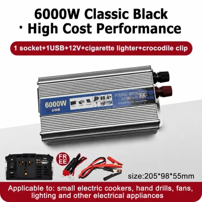 12000W Power Inverter DC 12V to AC 220V Modified Sine Wave Solar High Frequency Power Inverter USB Fast Charger Car Power Inverter For Vehicle/Home Appliance/Outdoor Travel Use Adapter Outdoor Emergency Equipment