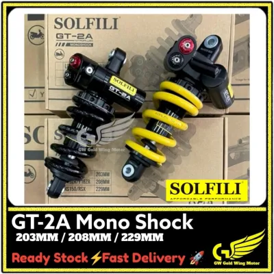 SOLFILI LC135 Y15 Y16 RS150 RSX 203MM 208MM 229MM ADJUSTABLE MONOSHOCK GT-2A SERIES (BLACK /YELLOW) GT2A MONO SHOCK RCB