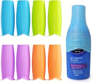 8 Pcs Silicone Bottle Covers for Travel Leak-Proof Elastic Sleeves for Shampoo & Toiletries Multi-Size Fit for Standard & Travel Size Bottles Cruise & Airplane Essentials for Women & Men