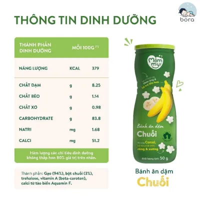 Bánh ăn dặm Mămmy vị rau củ phô mai hoa quả cá tuyết sữa chua giòn tan túi zip 25g cho bé 6m+