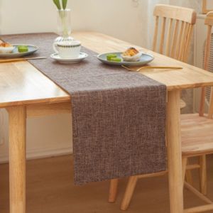 ZYJC MALL Linen Table Runner Rectangular Solid color Table Cover Table Flag 160CM Tablecloth Table Decoration