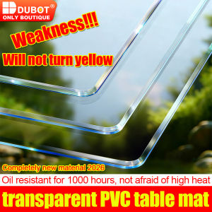 DUBOT Transparent Waterproof Heat-Resistant PVC Table Cover table mat clear table cloth