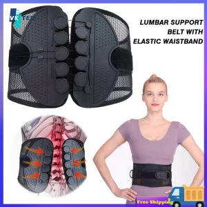 [ VKTECH ] Orthopedic Back Support Belt with Double Pull Adjustable Waist Strap Breathable Fabric for Exercise and Posture Correction