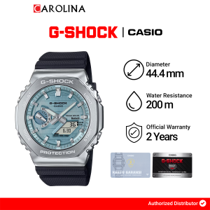 Jam Tangan Pria Casio G-Shock G-Steel GBM-2100A-1A2 Light Blue Dial Black Resin Band