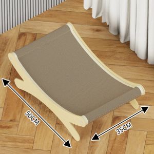 【COD】Sisal Cat Chair Natural Wooden Lounge Chair Cat Hammock Elevated Bed Cat Beach Canvas Mat Pet Furniture