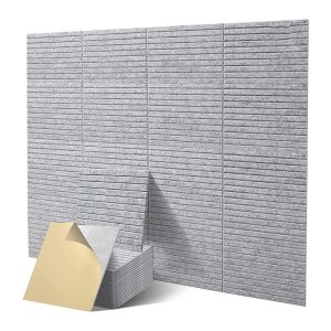 12Pcs Square High Density Polyester Fiber Acoustical Panels SoundProof PaddingSound Absorbing Noise Board for Wall Sound Dampening Used Studio Office Home KTV 12"X12"X0.35"inch