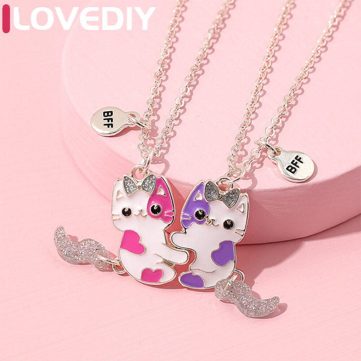 ILOVEDIY Girlfriends BFF Necklace Cute Cat Movable Tail Attracts