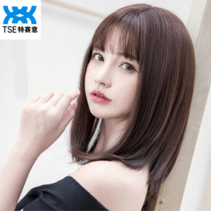 TSE Women Wig Shoulder Length Wigs With Air Bangs Female Long Curly Design BOBO Floating Short Hair Design SW01/SW19/SW29