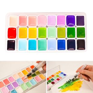 RBRY 1ml Each Color Watercolors Paint Set Plastic 24 Colors Acuarela Pigments Portable Quick-dry Solid Watercolor Professional Art