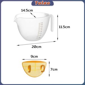 Talao 1000ml Mixing Bowl Large Capacity Measuring Cup with Measurement Markings for Cooking Baking
