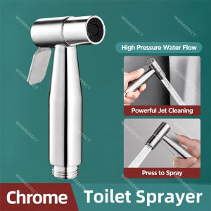 304 Stainless Steel Bidet Head High Pressure Jet Sprayer For Toilet Bathroom Water Flusher Leakproof Durable Press Switch