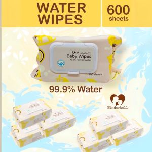 Kinderbell Baby Wipes 99.9% Water 600 Sheets