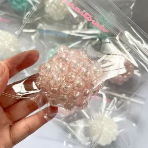 FOUNDTWO Pearl Disk String Slow Rising Sticky Pearl Super Soft Simulation Pearls Squeeze Toy Funny Elastic Slow Rebound  Pearls Toy Children
