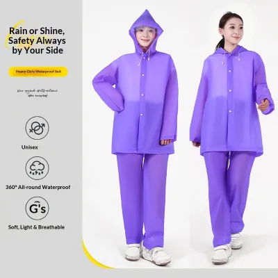 Bộ áo mưa và quần mưa rời dành cho người lớn chống thấm nước toàn thân bằng chất liệu EVA nhẹ và thoáng khí phù hợp cho hoạt động ngoài trời