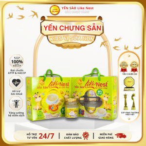 HCM - LIKE NEST [ LỐC MINI 6 HŨ ] YẾN CHƯNG TRẺ EM VỊ SỮA NON 35% TỔ YẾN