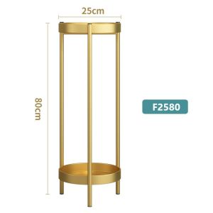 Indoor Gold luxury multi-layered flower stand wrought iron Display flower pot Rack 双层花盆架
