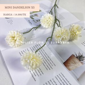 SFS - [MINI DANDELION X5] BUNGA PALSU DANDELION CABANG 5 ARTIFICIAL FLOWER POM POM PING PONG BUNGA HIAS VAS BUNGA RUANG TAMU FLORIST DEKORASI PELAMINAN WEDDING DECORATION BUNGA BULAT KECIL PEMANIS MENJUNTAI PETITE POMPOM KRISAN CHRYSAN KECIL FLOWER BALL