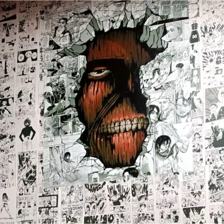 ATTACK ON TITAN AOT Titan in the Wall 2x2 3x3 Puzzle Lifesize Poster ...