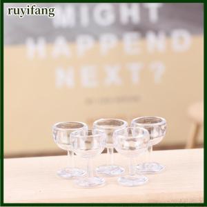 ruyifang แก้วไวน์1 12ของเล่นตกแต่งห้องครัวแก้วไวน์แดงขนาดเล็ก10ชิ้น