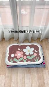 Thảm chùi chân mẫu mới - Thảm lau chân bầu dục thấm hút nước chống trượt 40x60cm Hưng Chiếu ED01