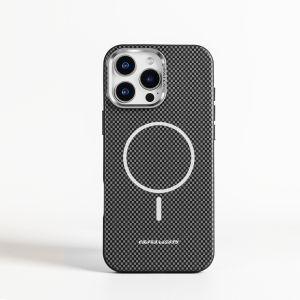 Sanptoch For Magsafe Plaid Texture Carbon Fiber Texture Phone Case For iPhone 16 15 14 Pro Max Soft TPU Edge + Matte Pixel Hard Back Cover For iPhone 16 Pro Max Premium Thin Anti-fingerprint Protection Casing with Alloy Lens Ring