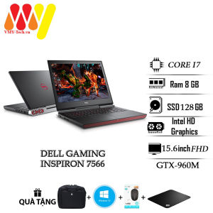 Laptop Gaming Dell 7566 cấu hình cao Core i7 Ram 8gb ổ cứng SSD 128gb+HDD 500gb cạc VGA rời GTX 960M màn 15.6 inch FullHD laptop chơi game