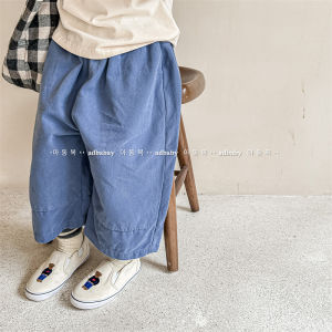 deer jonmi 2026 Spring Baby Boys Loose Wide Leg Pants Korean Style Letters Printed Children Casual Ankle-length Trousers2026