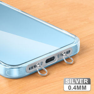 FONKEN Phone Lanyard Gasket Patch Ultra Thin Stainless Steel Phone Tether Tab Hanging Cord Clips