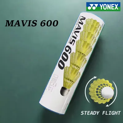 YONEX MAVIS 300/600 PLASTIC NYLON BADMINTON BLUE CAP MEDIUM SPEED SHUTTLECOCKS (6 PIECES)