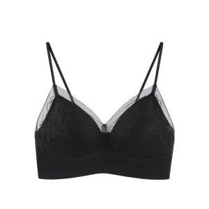 INTIMA Bra lancar untuk wanita renda perancis kecantikan belakang pakaian tanpa wayar Bralette tangki selesa atas Camisole Ultra-nipis segitiga cawan