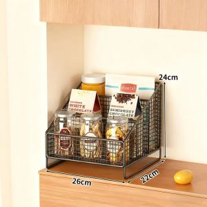 Multi-Layer Cast Iron Wire Storage Basket - Kitchen Countertop Organizer for Spices Snacks | Malaysia Home Organizer