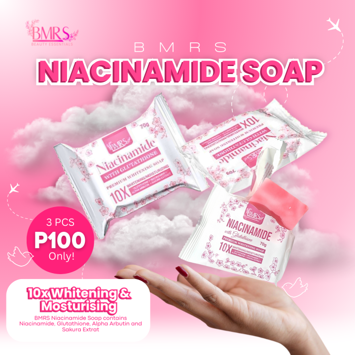 100% ORIGINAL BMRS PREMIUM WHITENING SOAP NIACINAMIDE WITH GLUTATHIONE ...