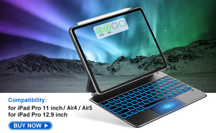 [🇹🇭Stock&COD]🚀 GOOJODOQ Magic Keyboard  เมจิกคีย์บอร์ด for iPad Pro 11 Pro 12.9 Air 4 Air 5 iPad 10th 10.9inch Air6 M2/M3 11inch Air6 M2/M3 13inch iPad Pro 2024 11inch&13inch iPad A16 11inch Wireless Bluetooth keyboard 2018-2025