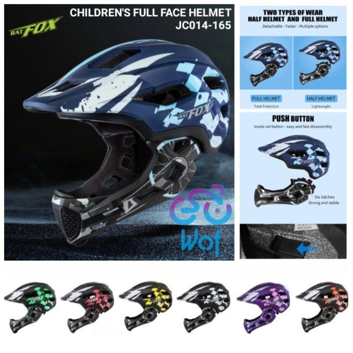 Bicycle Helmets In Full Face Helmet Mtb BATFOX Kids JC014-165 Helm