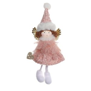 CRNGW Cartoon Christmas Angel Dolls Pendant Cloth Wing Handmade Christmas Tree Decoration Cute Crafts Angel Girl Hanging Pendant Festival