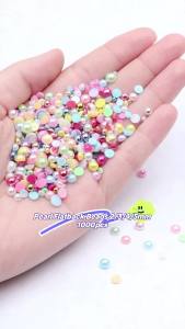 Flat Back Half Round ABS Imitation Pearls AB Shiny Rhinestone Pearl Beads for Nail Art Phone Case DIY Handmade Craft