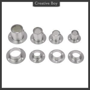 [Creative] Stainless Steel Flange Seat For Wardrobe Curtain Cloth Rod Seat Round Tube Seats Bracket Household Furniture Hardware Towel Tube Holder