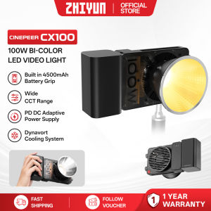 ZHIYUN CINEPEER CX100 LED Video Light 100W COB Studio Light with Built-in 4500mAh Battery Photography Light Portable Fill Light for Outdoor Shooting /Live Streaming /Filmmaking
