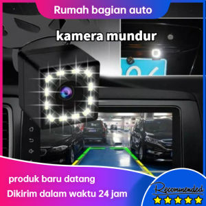 (ada stok dikirim dari jakarta)kamera mundur kamera mundur 12LED universal parkir mobil dengan LED kamera（kabel video 6m + kabel daya 1m）