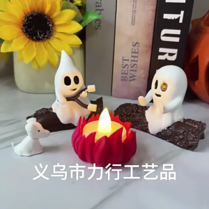 Halloween Specters Statue With Pumpkin Resin Craft For Themed Parties Kids Room Safe Decoration Specters Pumpkin Accent