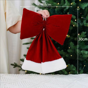 YESPERY Large 3D Red Velvet Bow Pendants Christmas Tree DIY Hanging Decor New Year Home Christmas Decoration
