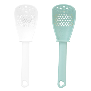2 Pack Professional Plastic Frying Skimmer Kitchen Strainer Slotted Spoon Long Handle Strainer Skimmer for Kitchen