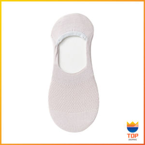 Top ถุงเท้าข้อสั้น ผ้าโพลีเอสเตอร์ แบบบางพิเศษ ระบายอากาศ  กันลื่น สําหรับผู้หญิง Boat socks