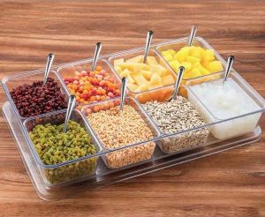 6 / 8 flavors seasoning box Ice powder milk tea small material stall set of fruit with lid seasoning