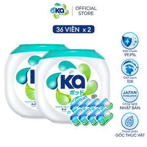 [GIFT] Combo 2 Hộp Viên Giặt Quần Áo Đa Năng 4 Trong 1 KA pod làm sạch sâu kháng khuẩn bền màu (36 Viên/ Hộp)