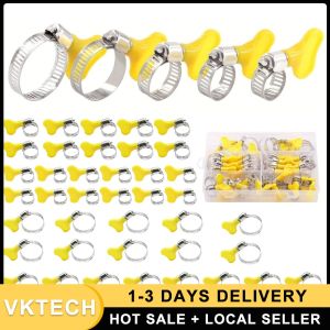 Multi-Size Hose Clamp Assortment 8-29mm with Thumb Screw for Pipes Fuel Lines and Automotive Plumbing Stainless Steel