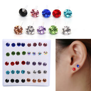 MillionGrid 10 cặp 20 cặp thiết lập Rhinestone pha lê Stud bông tai nhỏ Bông tai đồ trang sức