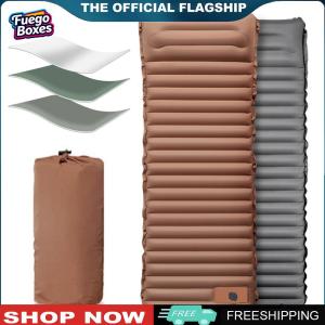 【New Arrival】 10cm Ultralight Camping Mat with Foot Pump & Pillow Inflatable Sleeping Mat Lightweight Air Cushion for Outdoor Use
