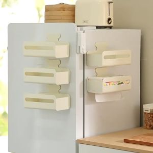 BHQ Magnetic Paper Towel Holder for Refrigerator Punch Free Wall Mounted Tissue Dispenser Space Saving
